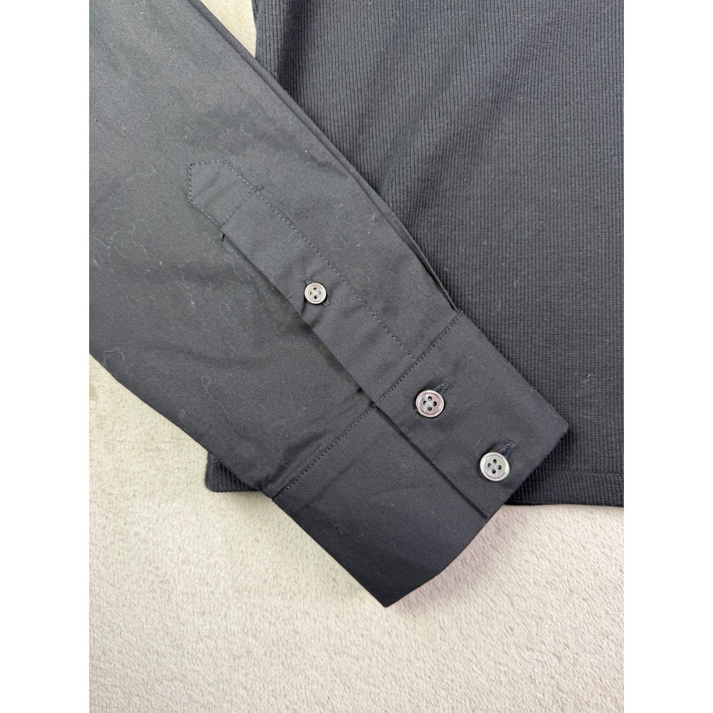 Veronica Beard Black Size Large Fersia Mixed Media Puff Sleeve Ribbed Top Blouse - Picture 7 of 13